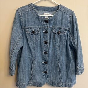 Christopher & Banks Button-Front Denim Jacket Size L